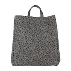 Gucci Shopping Bag Tote Canvas Leather Grayish Black Leopard Pattern — view 3