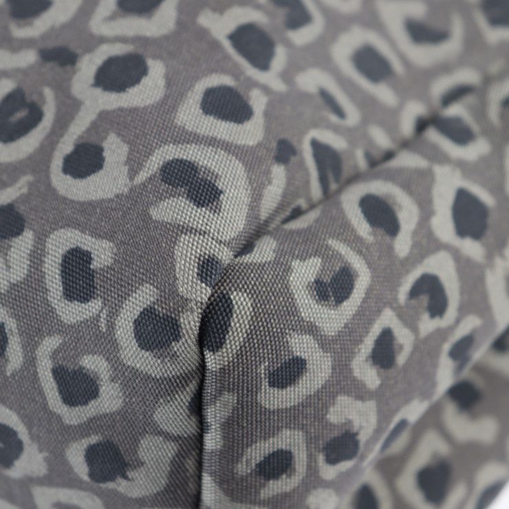 Gucci Shopping Bag Tote Canvas Leather Grayish Black Leopard Pattern — view 5