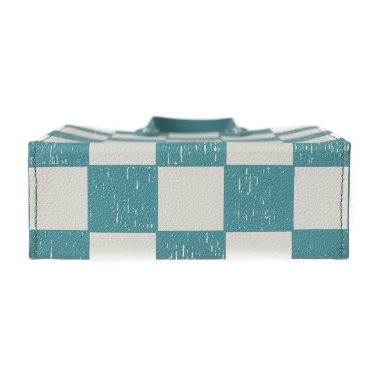 Louis Vuitton Sac Plat XS Shoulder Bag Leather Turquoise White Silver — view 4