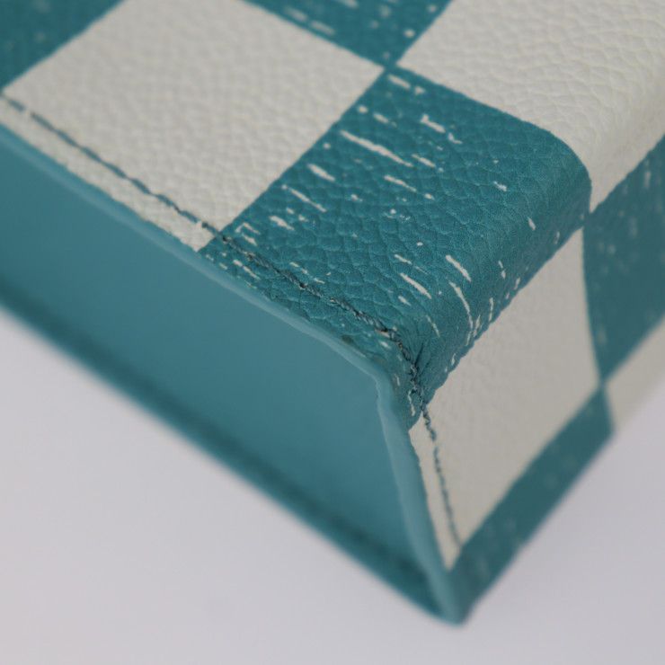 Louis Vuitton Sac Plat XS Shoulder Bag Leather Turquoise White Silver — view 5