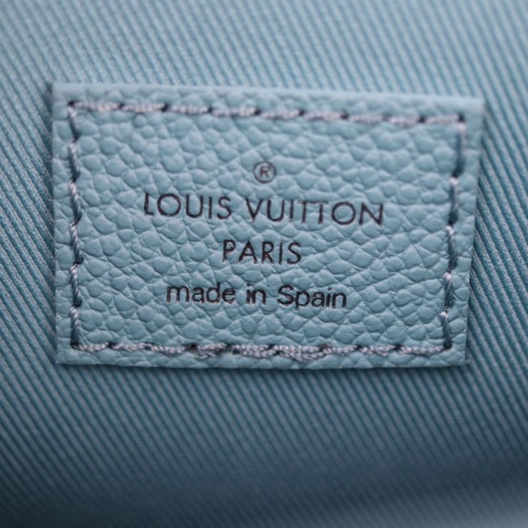 Louis Vuitton Sac Plat XS Shoulder Bag Leather Turquoise White Silver — view 8