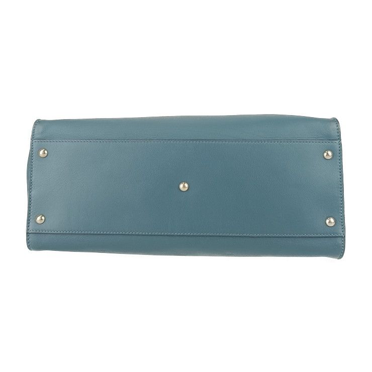 Fendi Tote Bag Peekaboo Large 8 Bn210 Blue Silver Hardware Leather 2-Way — view 4