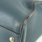 Fendi Tote Bag Peekaboo Large 8 Bn210 Blue Silver Hardware Leather 2-Way — view 5