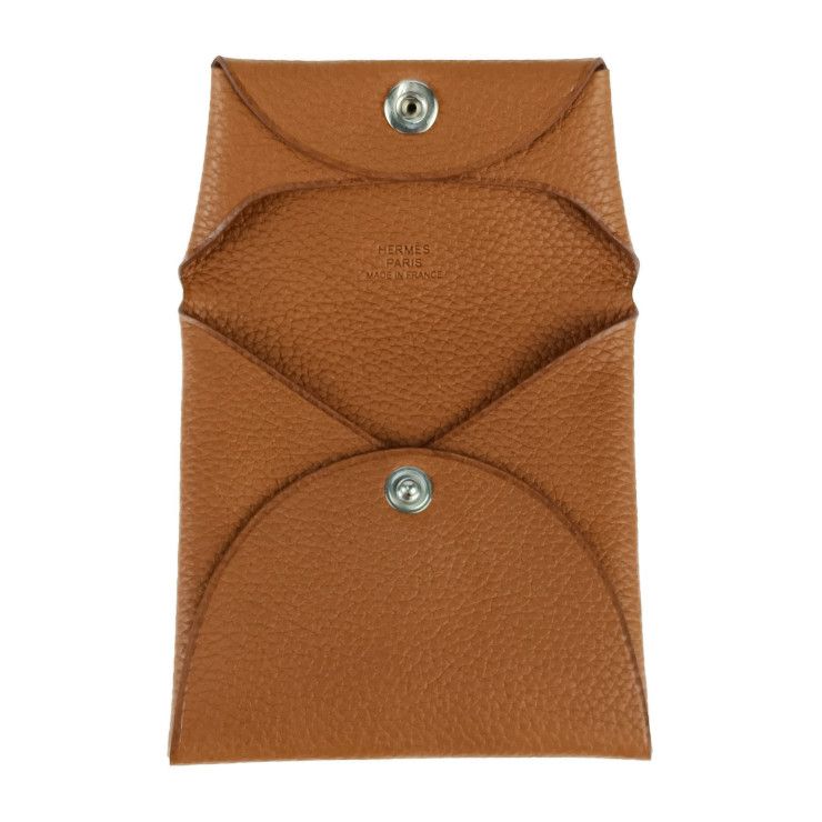 Hermes Bastia Coin Case Gold Brownish Evercolor Silver Hardware — view 7