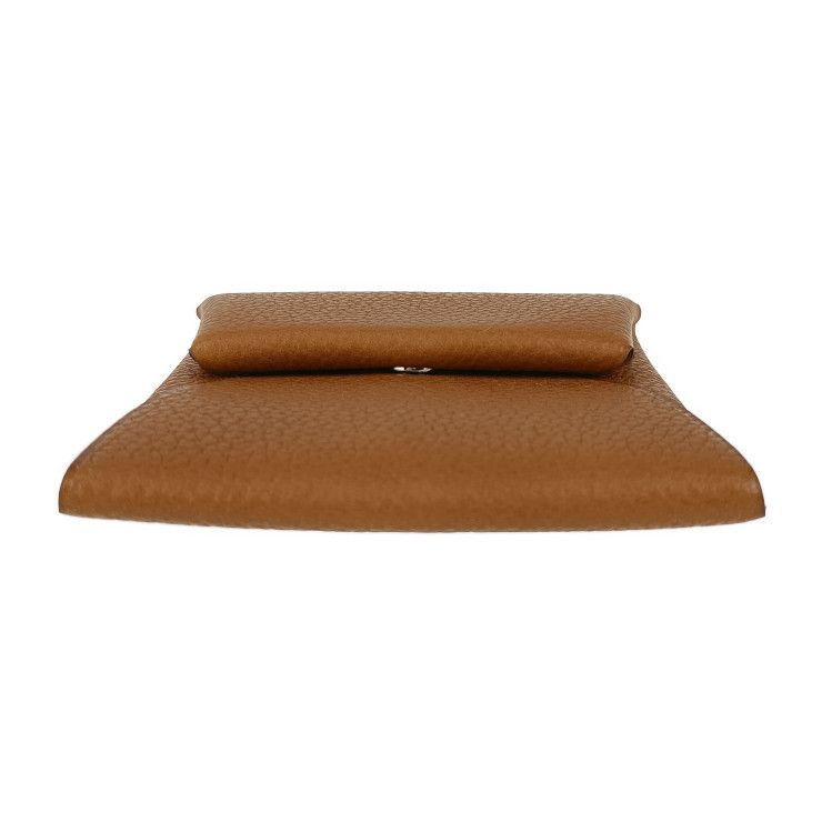 Hermes Bastia Coin Case Gold Brownish Evercolor Silver Hardware — view 4