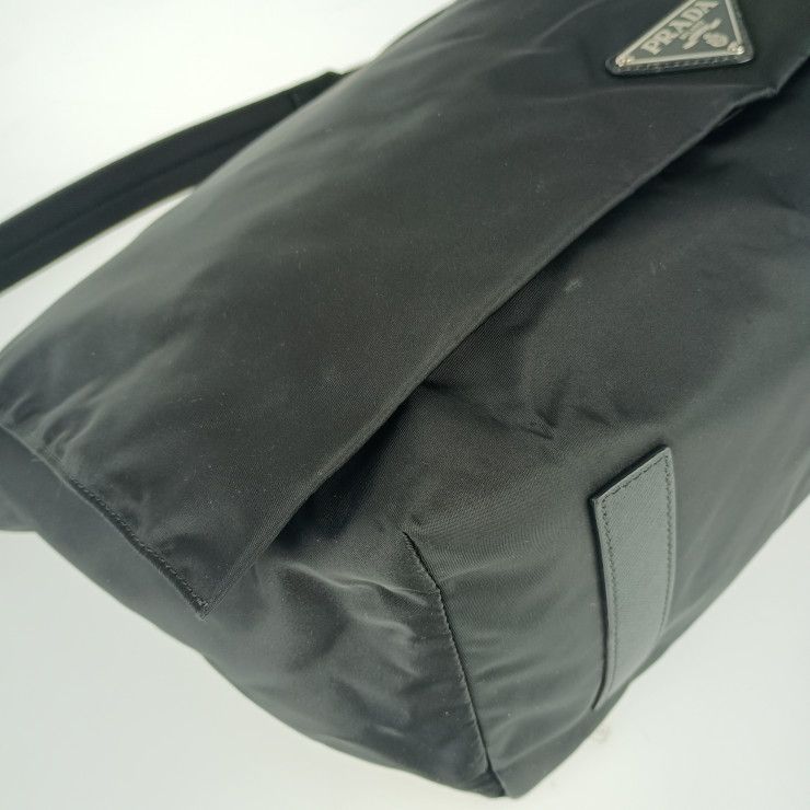 Prada Shoulder Bag Messenger 2 Vd013 Black Nylon Leather Flap — view 5
