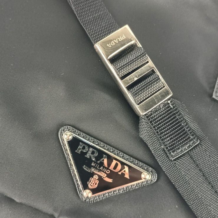 Prada Shoulder Bag Messenger 2 Vd013 Black Nylon Leather Flap — view 7