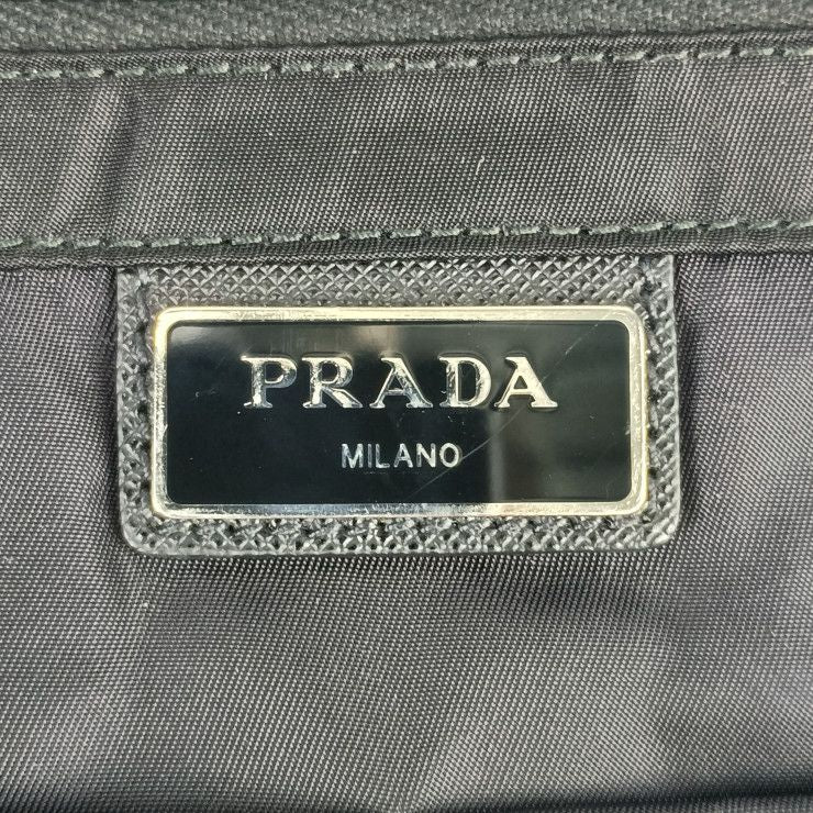 Prada Shoulder Bag Messenger 2 Vd013 Black Nylon Leather Flap — view 9
