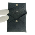 Hermes Bastia Coin Case Black Chevre Silver Hardware — view 7
