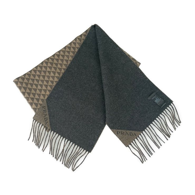 Prada Scarf Double Symbole Symbol 2 Fs056 Antracite Grey — view 3