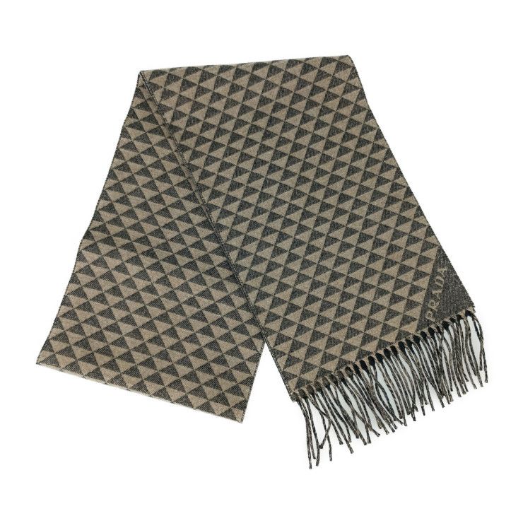 Prada Scarf Double Symbole Symbol 2 Fs056 Antracite Grey — view 2