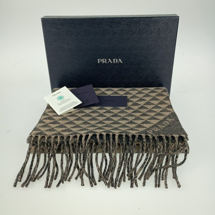 Prada Scarf Double Symbole Symbol 2 Fs056 Antracite Grey — view 5