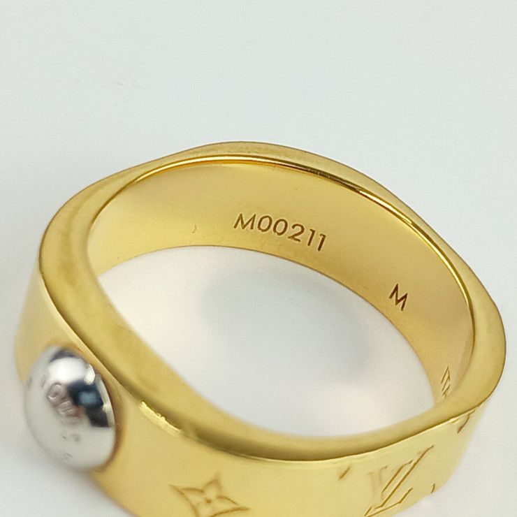Louis Vuitton Ring Burg Nanogram Gold Silver Metal Lacquer Rhinestone — view 8