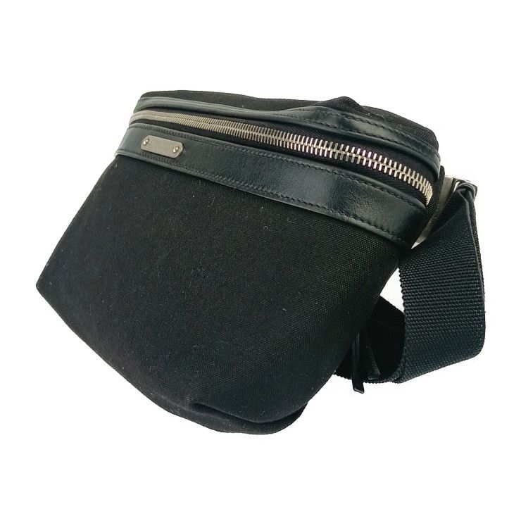 Saint Laurent Paris Waist Bag City Belt Black Canvas Leather Men — view 2