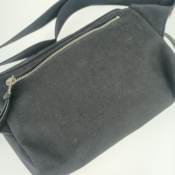 Saint Laurent Paris Waist Bag City Belt Black Canvas Leather Men — view 5