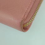 Prada Long Wallet 1 Ml506 Pink Saffiano Leather Round Zipper — view 5
