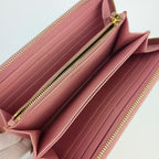 Prada Long Wallet 1 Ml506 Pink Saffiano Leather Round Zipper — view 7