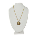 Christian Dior CD Logo Necklace Metal Gold Pendant Circle — view 8