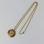 Christian Dior CD Logo Necklace Metal Gold Pendant Circle — view 5