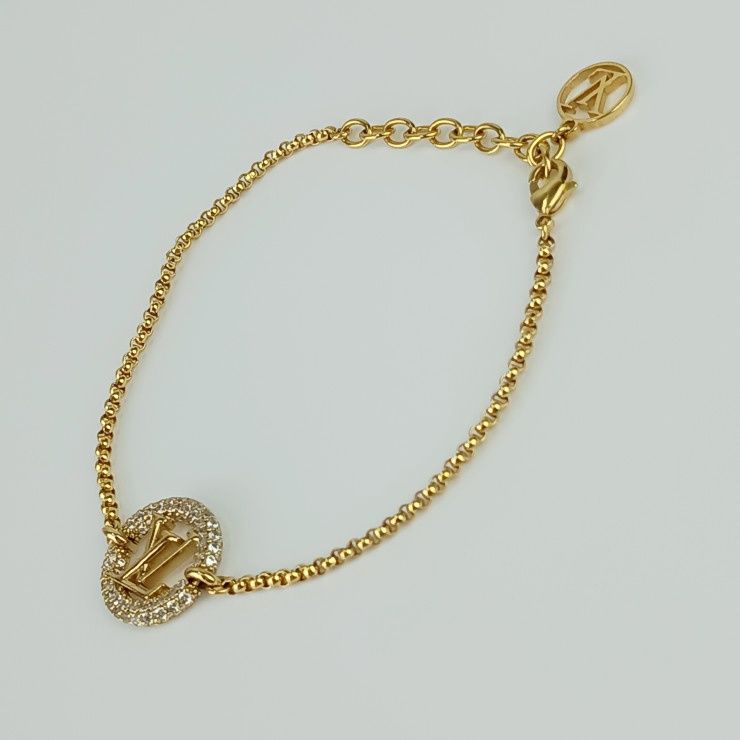 Louis Vuitton Bracelet Louise By Knight Gold Metal Rhinestone — view 3