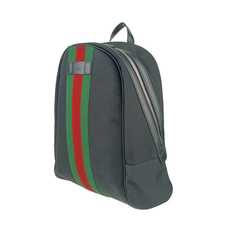 Gucci Backpack Sherry Line Black Silver Hardware Canvas — view 2