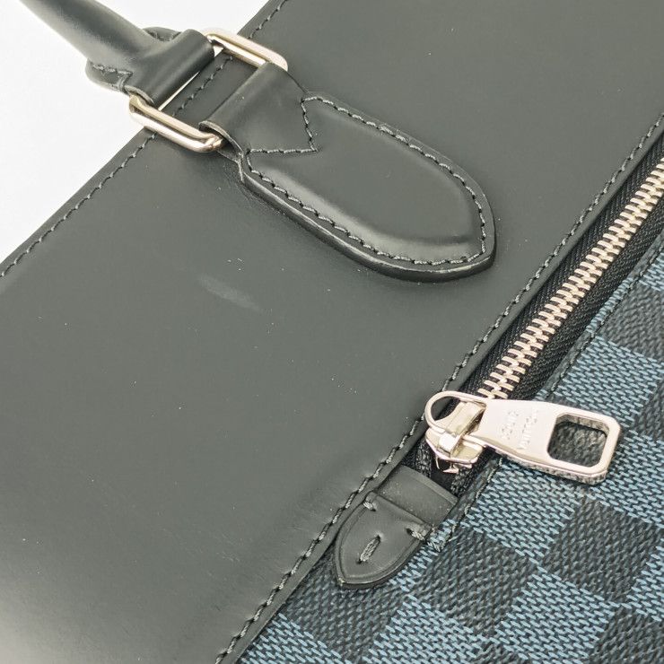 Louis Vuitton Tote Bag Newport Navy Silver Hardware Damier Cobalt Canvas — view 6
