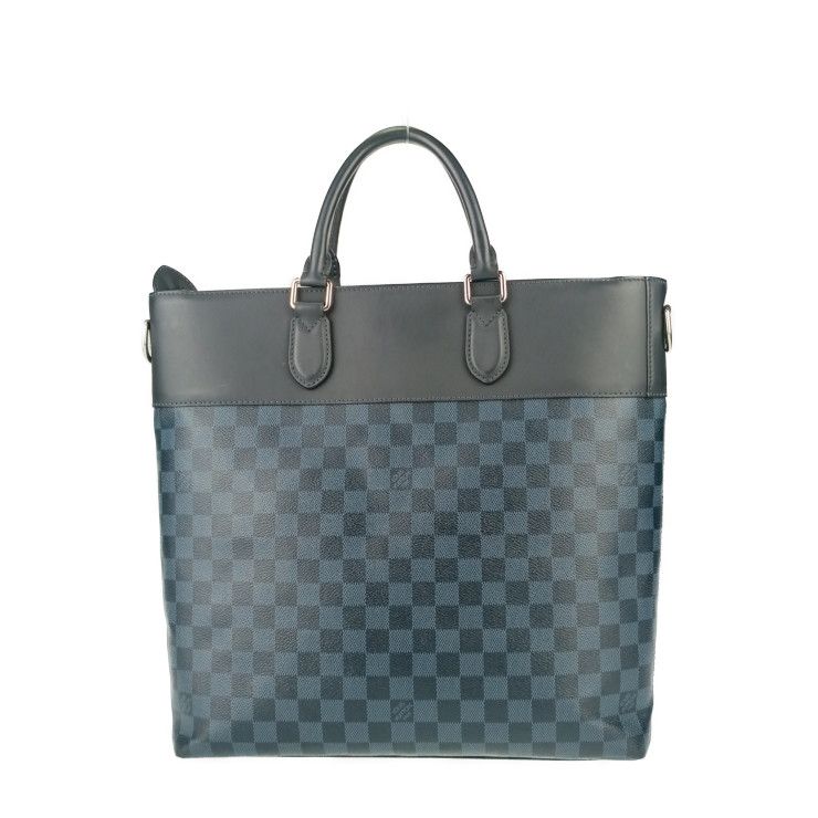 Louis Vuitton Tote Bag Newport Navy Silver Hardware Damier Cobalt Canvas — view 3