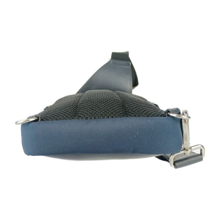 Fendi Body Bag Bugs One Shoulder 7 D Navy Black Silver Hardware — view 4