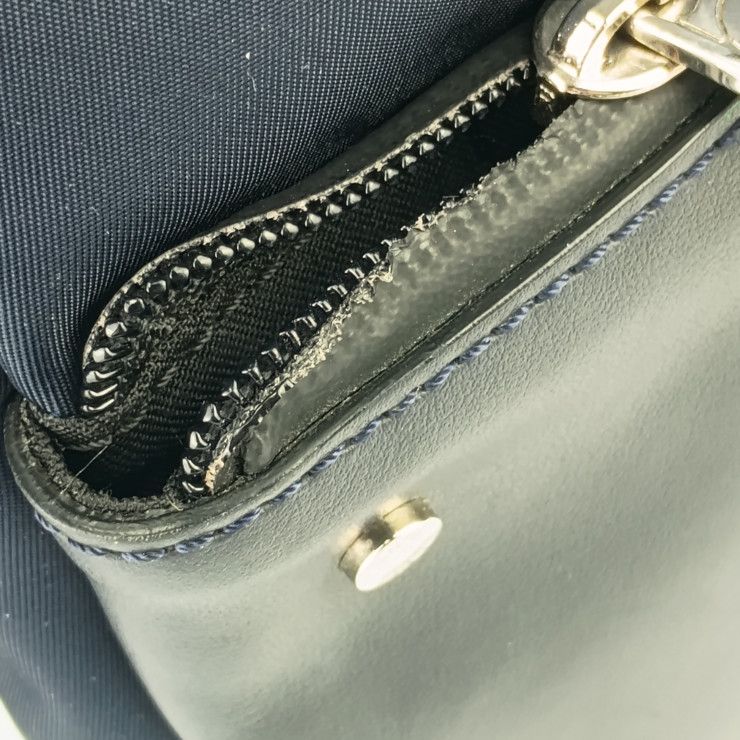 Fendi Body Bag Bugs One Shoulder 7 D Navy Black Silver Hardware — view 9
