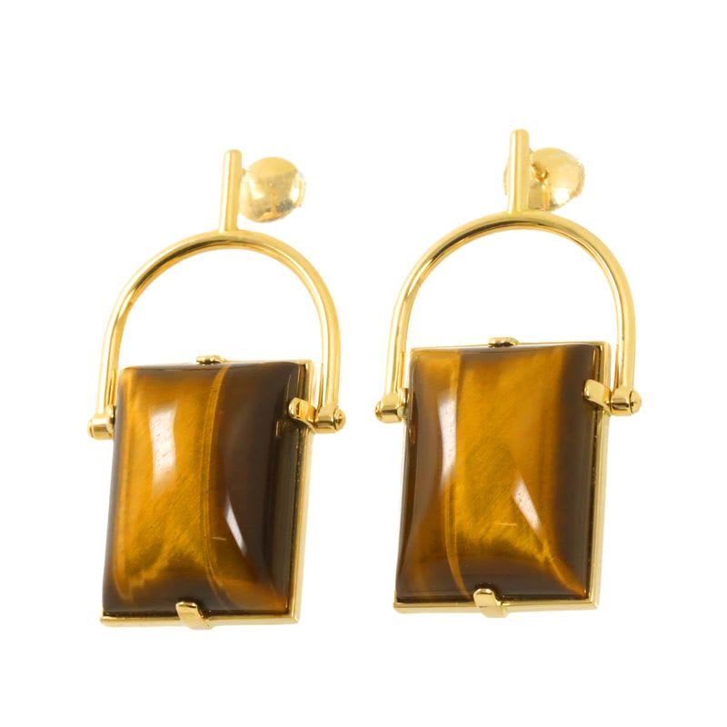 Louis Vuitton Taiga Earrings 18K YG Yellow Gold 750 Pierced — view 3