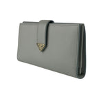 Prada Wallet City Calf Tab 1 Mv025 Light Gray Leather Bifold Long — view 2
