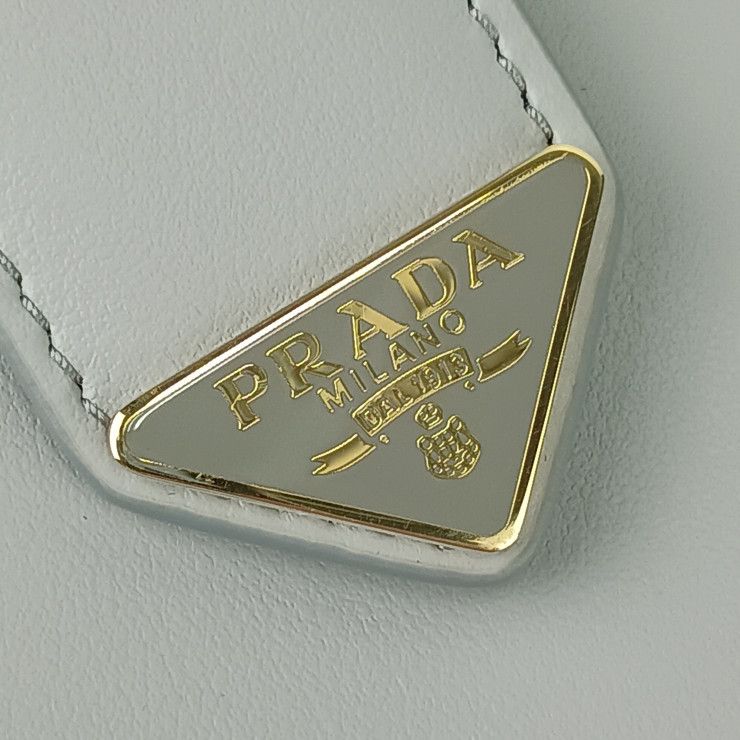 Prada Wallet City Calf Tab 1 Mv025 Light Gray Leather Bifold Long — view 6