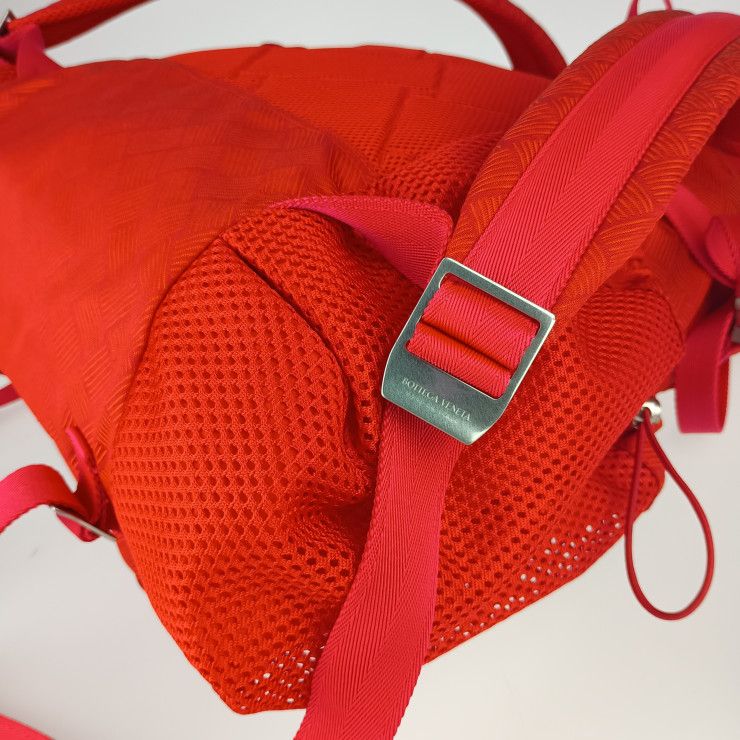 Bottega Veneta Backpack Trekking Tomato Red Tone Silver Hardware Nylon — view 6
