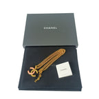 Chanel Necklace Coco Mark Gold Pink Metal Super — view 9