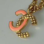 Chanel Necklace Coco Mark Gold Pink Metal Super — view 3