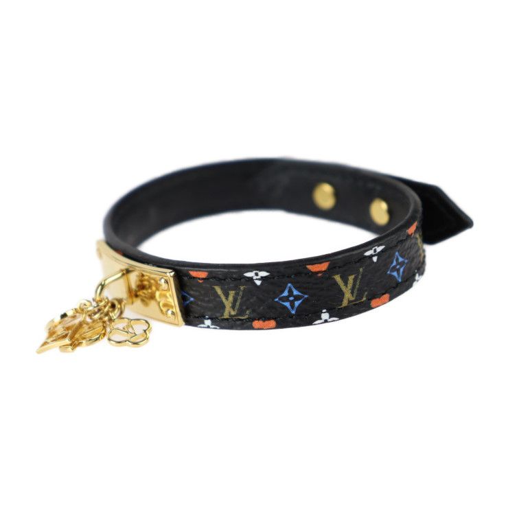 Louis Vuitton Bracelet Game On Collection Mp285 F Leather Black — view 3