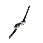 Hermes Key Holder Charm Black Silver Leather AG 925 Braided — view 2