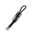 Hermes Key Holder Charm Black Silver Leather AG 925 Braided — view 3