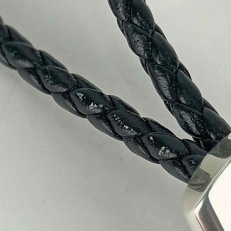 Hermes Key Holder Charm Black Silver Leather AG 925 Braided — view 4
