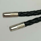 Hermes Key Holder Charm Black Silver Leather AG 925 Braided — view 5