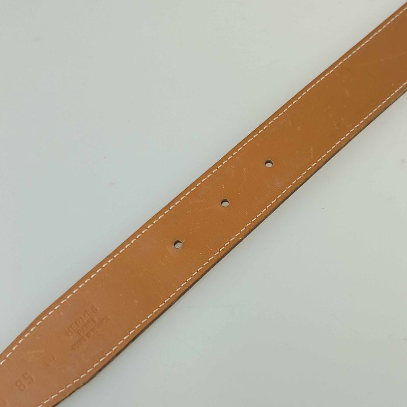 Hermes Belt Lucky Metal Orange Epson Constance Reversible Silver — view 8