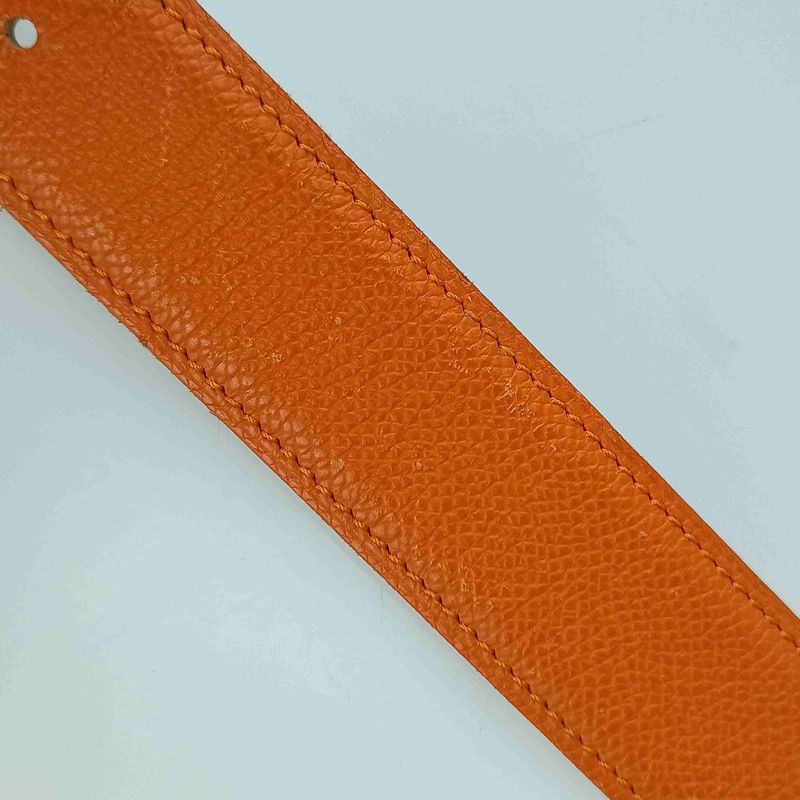 Hermes Belt Lucky Metal Orange Epson Constance Reversible Silver — view 9