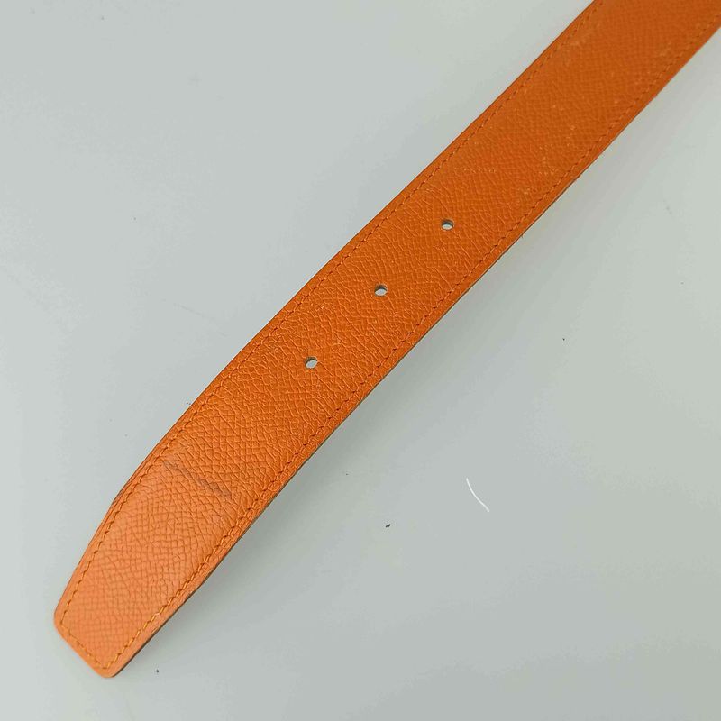 Hermes Belt Lucky Metal Orange Epson Constance Reversible Silver — view 7
