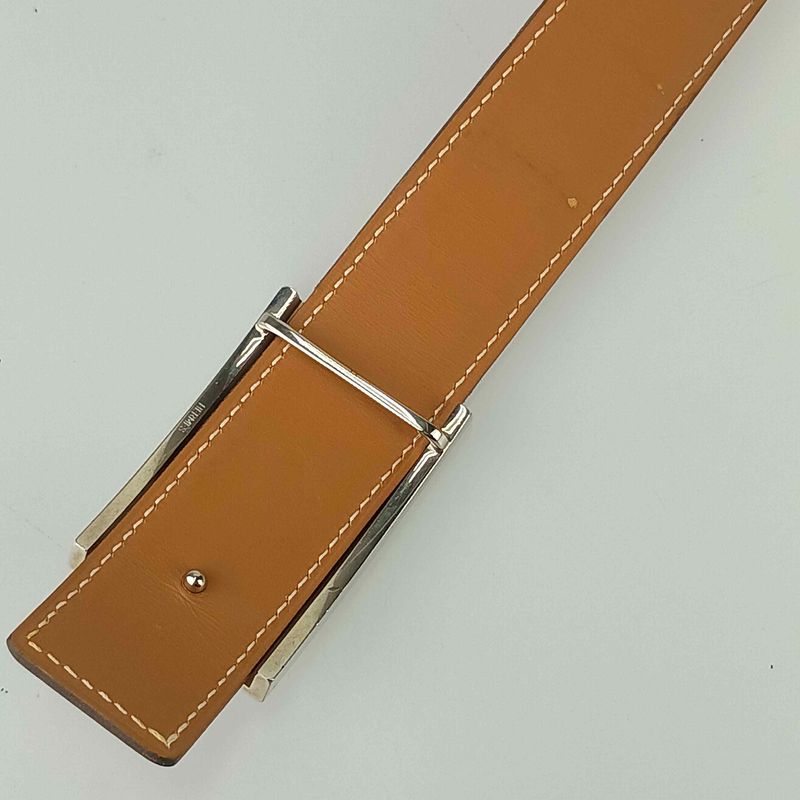 Hermes Belt Lucky Metal Orange Epson Constance Reversible Silver — view 5