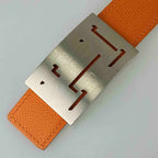 Hermes Belt Lucky Metal Orange Epson Constance Reversible Silver — view 4