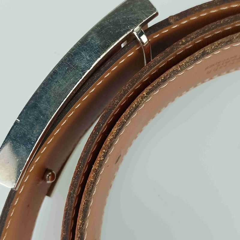 Hermes Belt Lucky Metal Orange Epson Constance Reversible Silver — view 6