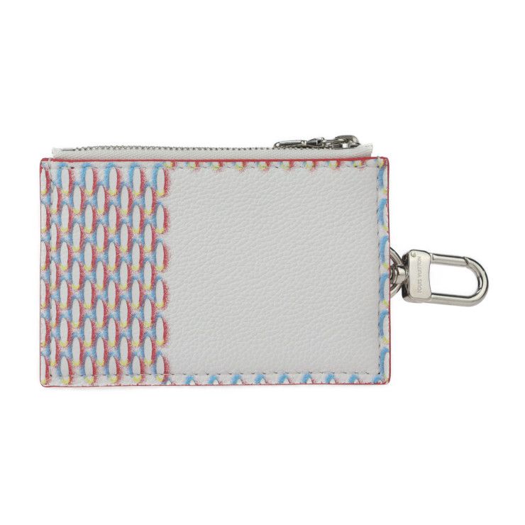 Louis Vuitton Double Zipped Card Holder Coin Case Leather Bronze White — view 4