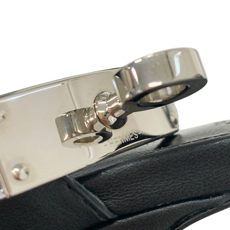 Hermes Manage Sandals Shoes Leather Silver Black Kelly Hardware Strap — view 9