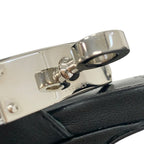 Hermes Manage Sandals Shoes Leather Silver Black Kelly Hardware Strap — view 9