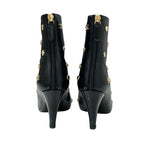 Chanel Boots Short Shoes Leather Patent Black Gold Coco Mark Icon Logo — view 5